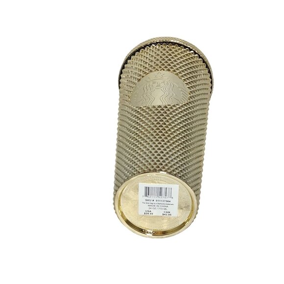 Starbucks Holiday 2022 Gold Bling Studded Venti 24 oz Cold Cup Tumbler w/ Straw - Picture 5 of 7